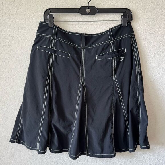 Athleta Black Fit & Flare Skort Skirt Sz 8 Built-in Shorts Athleisure Golf - Picture 4 of 7